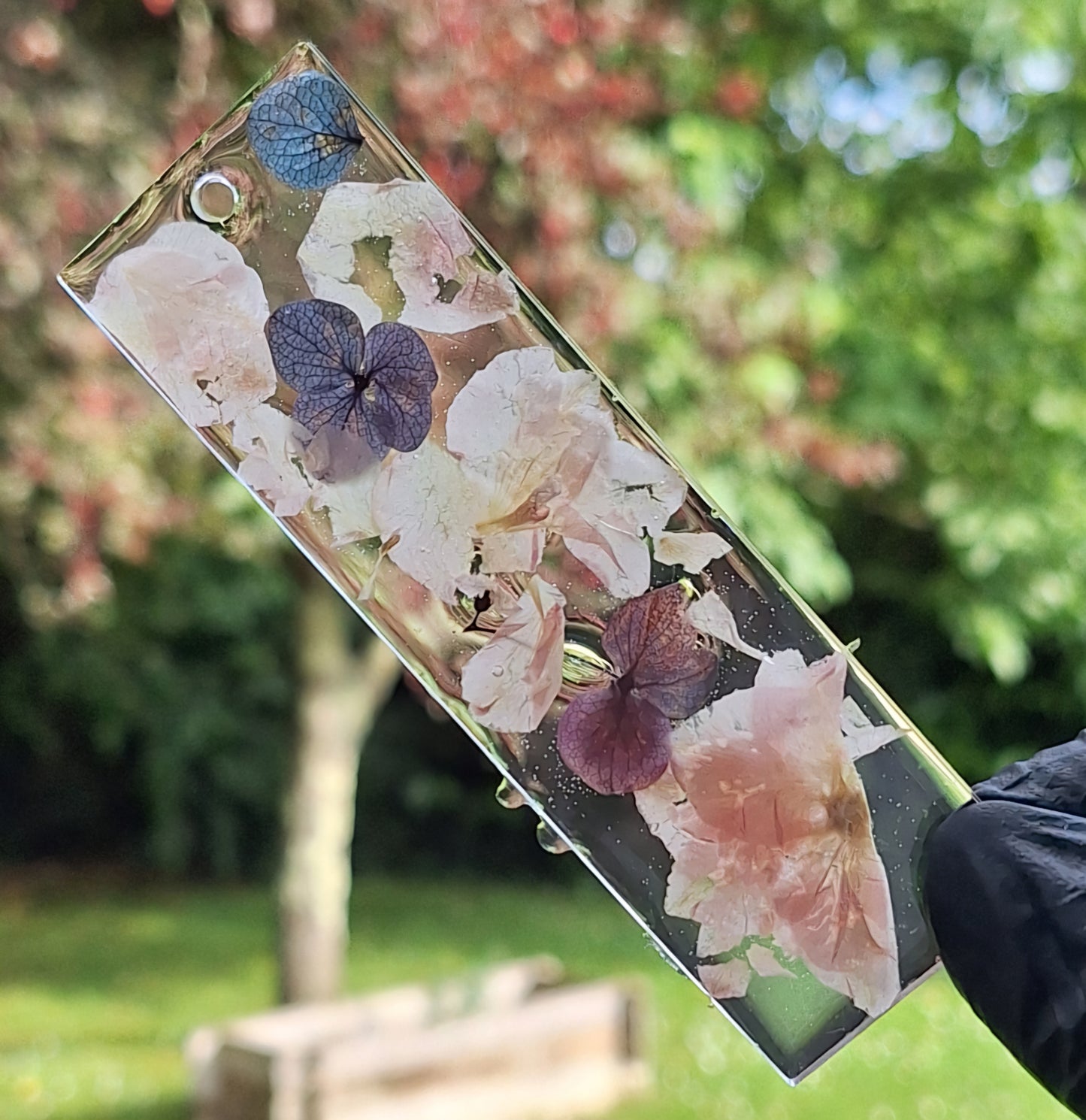 🌸Marque-pages en résine + bague de lecture assortie – Fleurs naturelles séchées 🌸