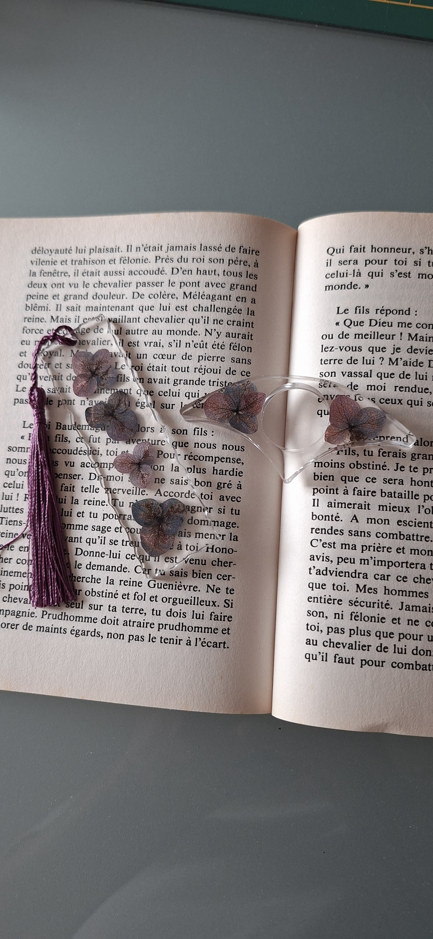 🌸Marque-pages en résine + bague de lecture assortie – Fleurs naturelles séchées 🌸