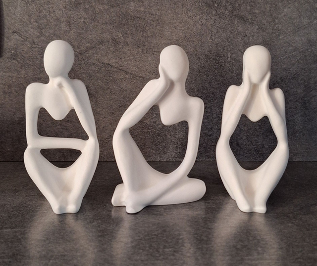 Lot de Trois Penseurs en résine naturelle fabriqués artisanalement idées cadeaux décoration intérieure