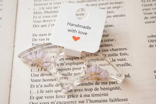 Bague de Lecture Porte-Page en Résine Époxy Transparente et Fleurs Séchées