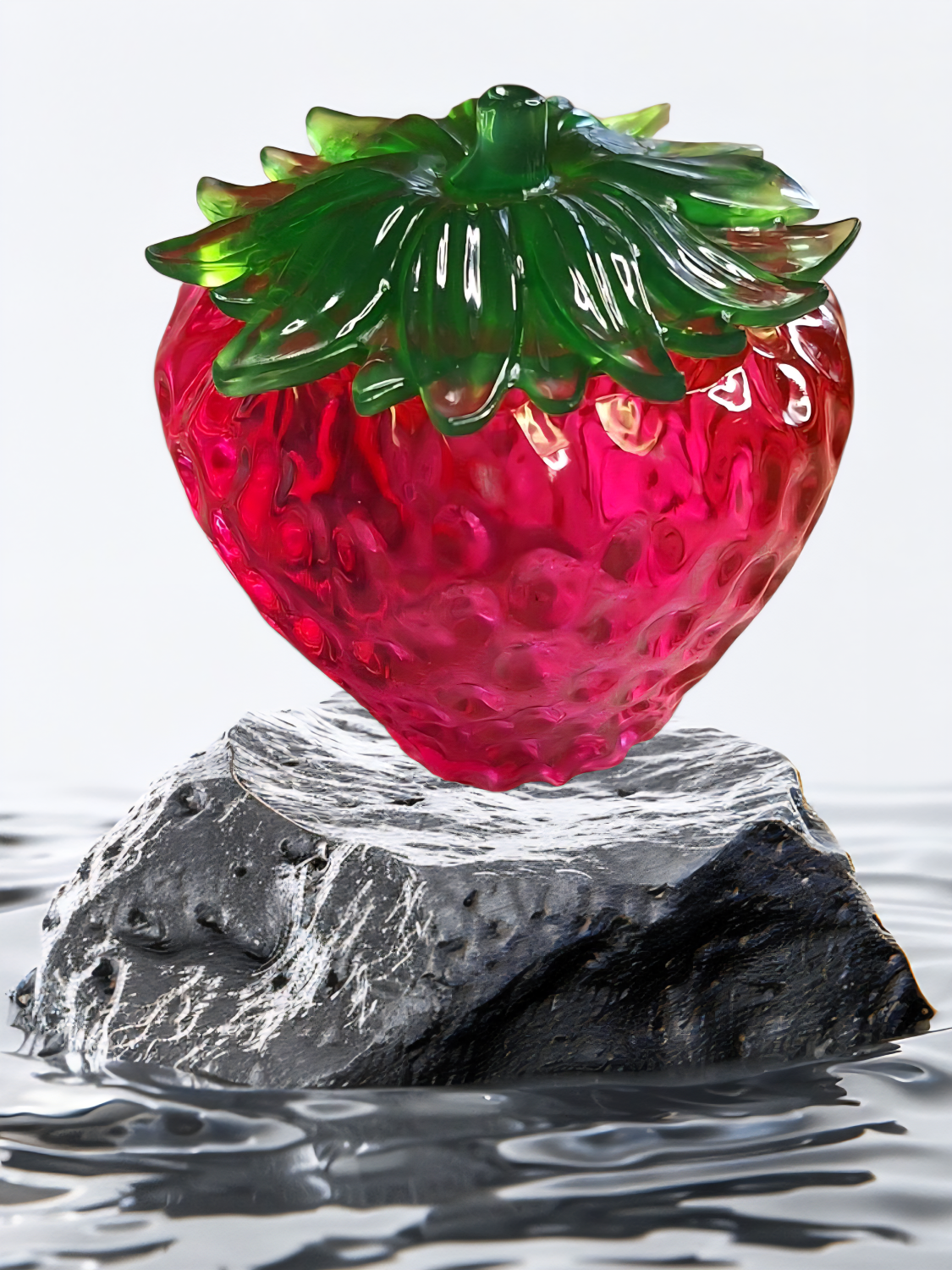 Boîte fraise en résine époxy – Rangement déco fruité