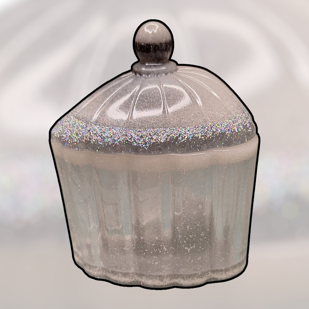 Boîte à Bijoux Cœur Résine Paillettes Holographiques
