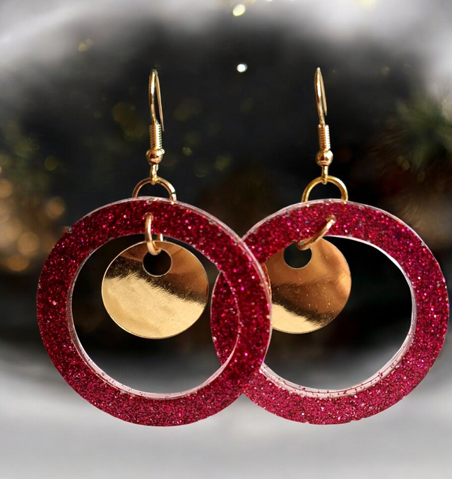 Boucles d'oreilles paillettes, tendance moderne fêtes de fin d’année Noël anniversaire accessoire de mode pour elle