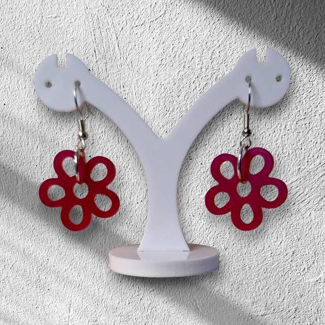 Boucles d'oreilles en résine époxy - Design floral unique