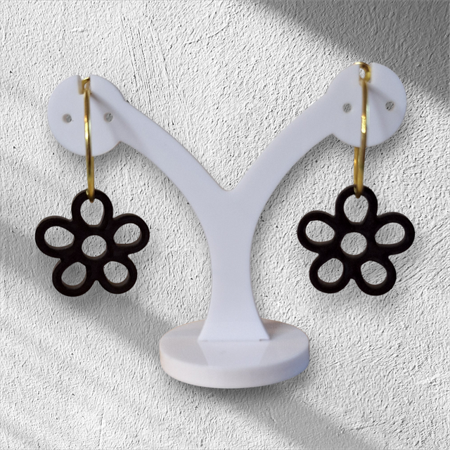 Boucles d'oreilles en résine époxy - Design floral unique