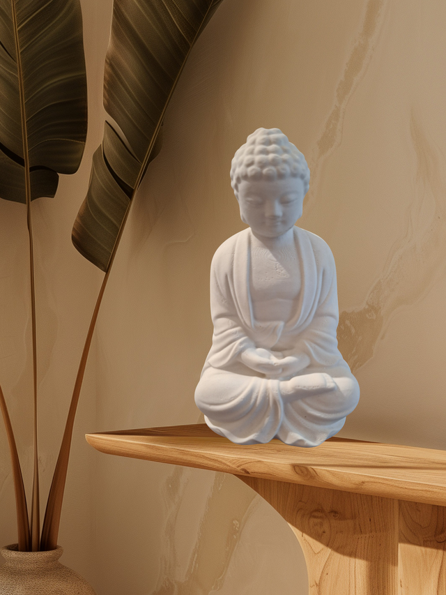 Bouddha décoration, résine naturelle idées cadeaux pour elle lui déco zen