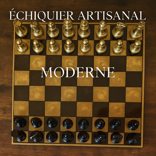 Échiquier en résine époxy noir et or – Élégance et originalité artisanale