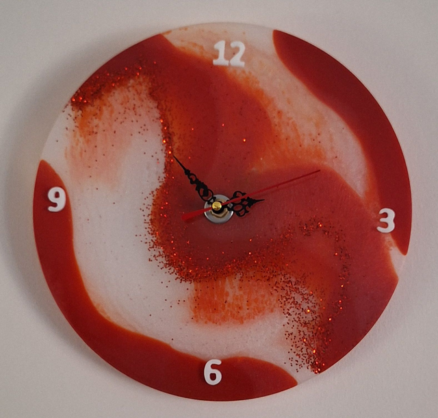 Horloge murale en résine époxy fabriquée artisanalement idée cadeau décoration intérieure