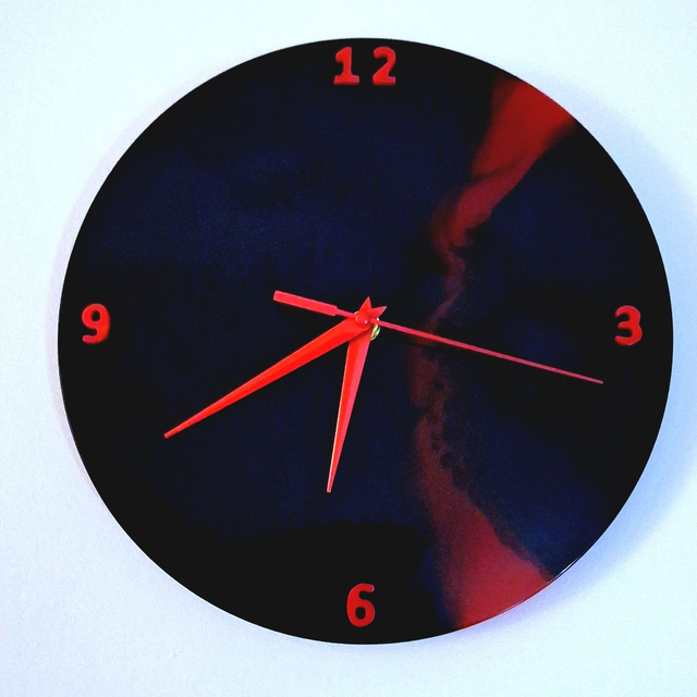 Horloge murale en résine époxy fabriquée artisanalement idée cadeau décoration intérieure