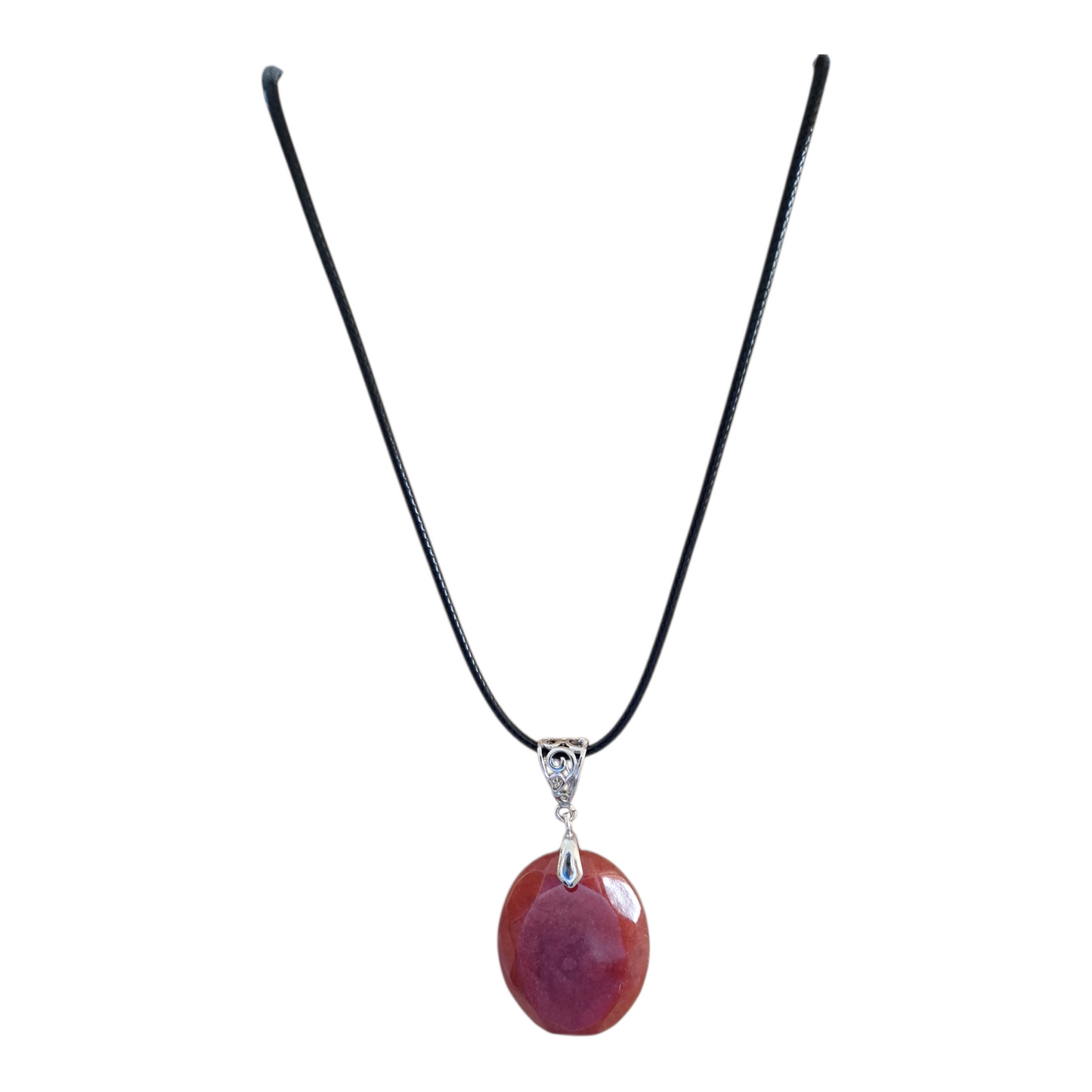 Pendentif Ovale Camée Artisanal en Résine Terracotta et Poudre de Mica