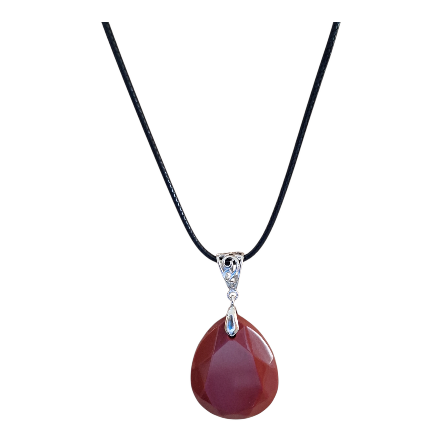Pendentif Goutte Artisanal Résine Marron Terracotta et Éclats de Mica