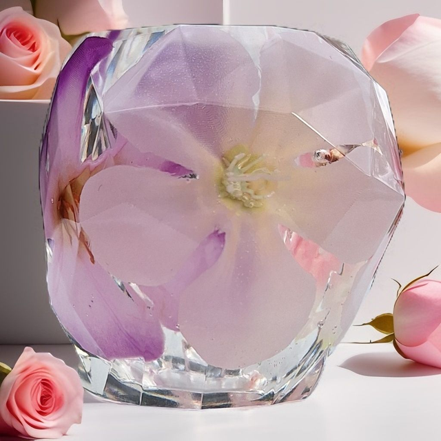 Skull tête de mort crâne pot à stylos résine transparente fabrication artisanale fleurs intégrées décoration gothique idées cadeaux