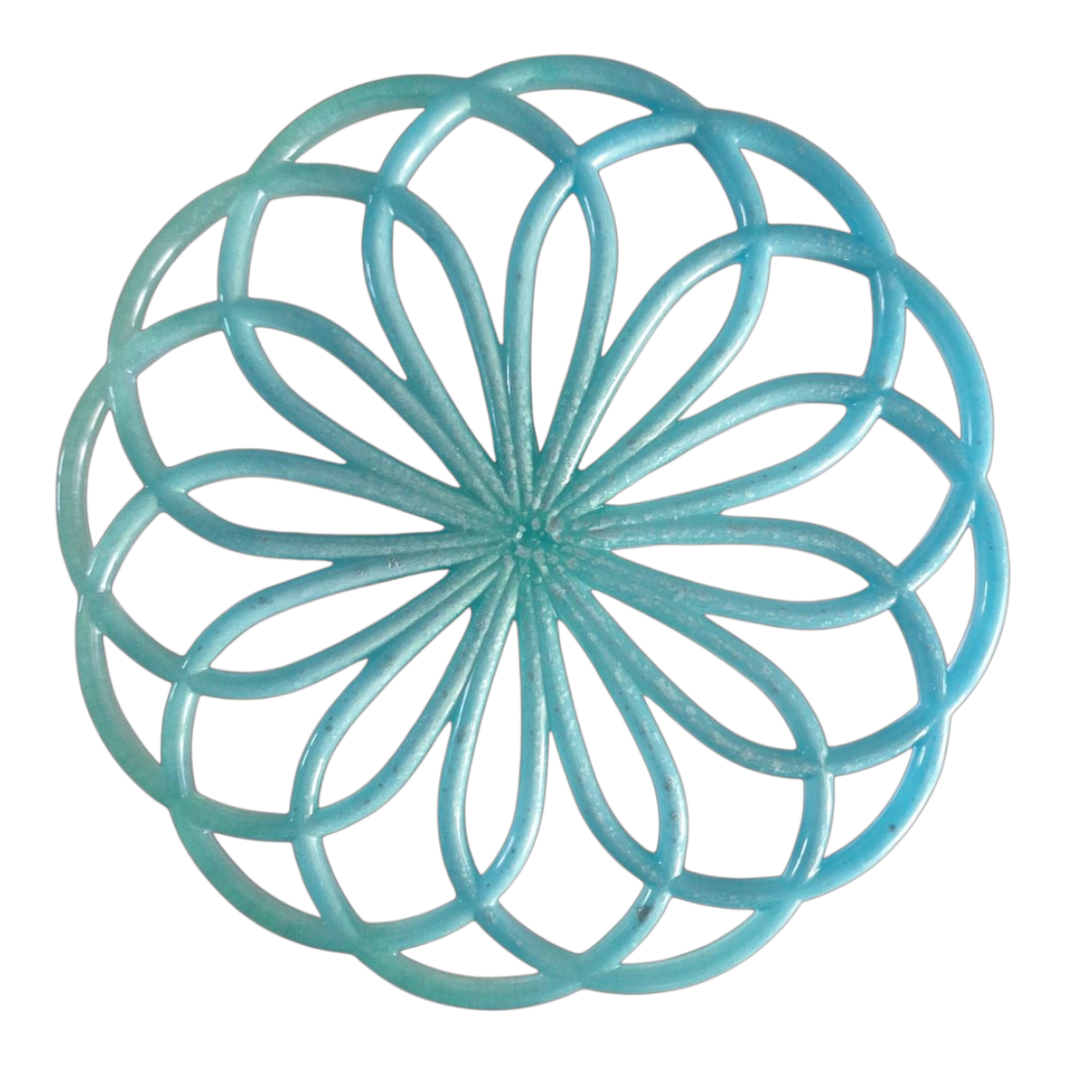 Rosace Fleur de Vie / Mandala en Résine Bleu Turquoise
