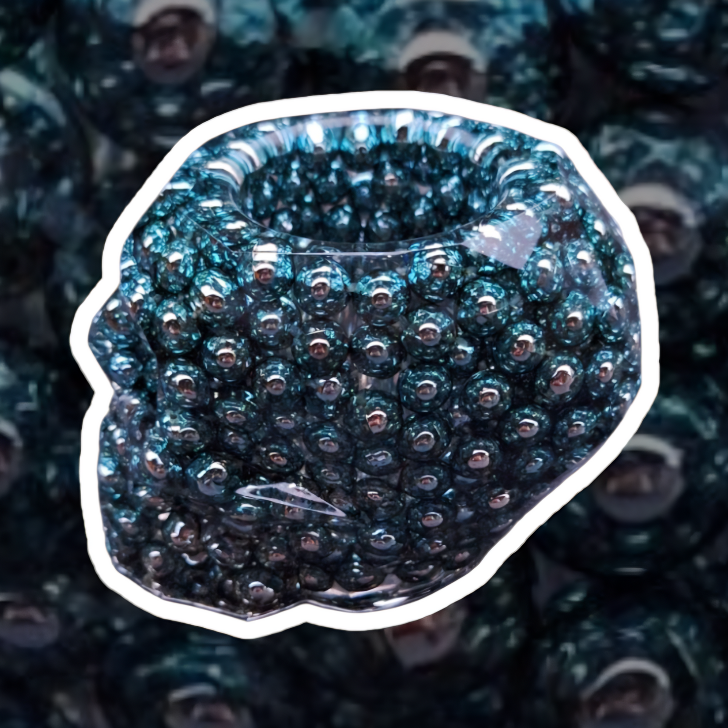 đïž Pot Ă Stylos "Skull" en RĂ©sine Ăpoxy â Bleu PerlĂ©