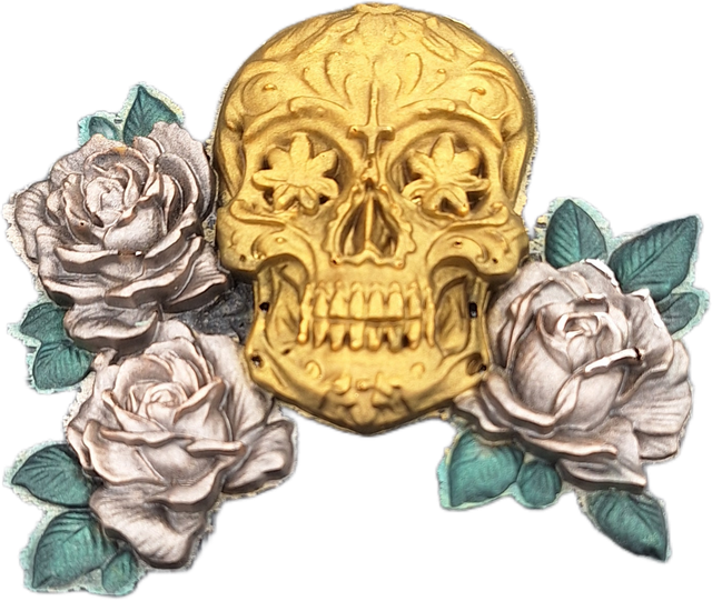 Sculpture de tête de mort crâne skull en résine époxy, idées cadeaux pour elle lui