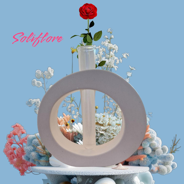 Soliflore rond en résine naturelle – vase décoratif artisanal, design moderne