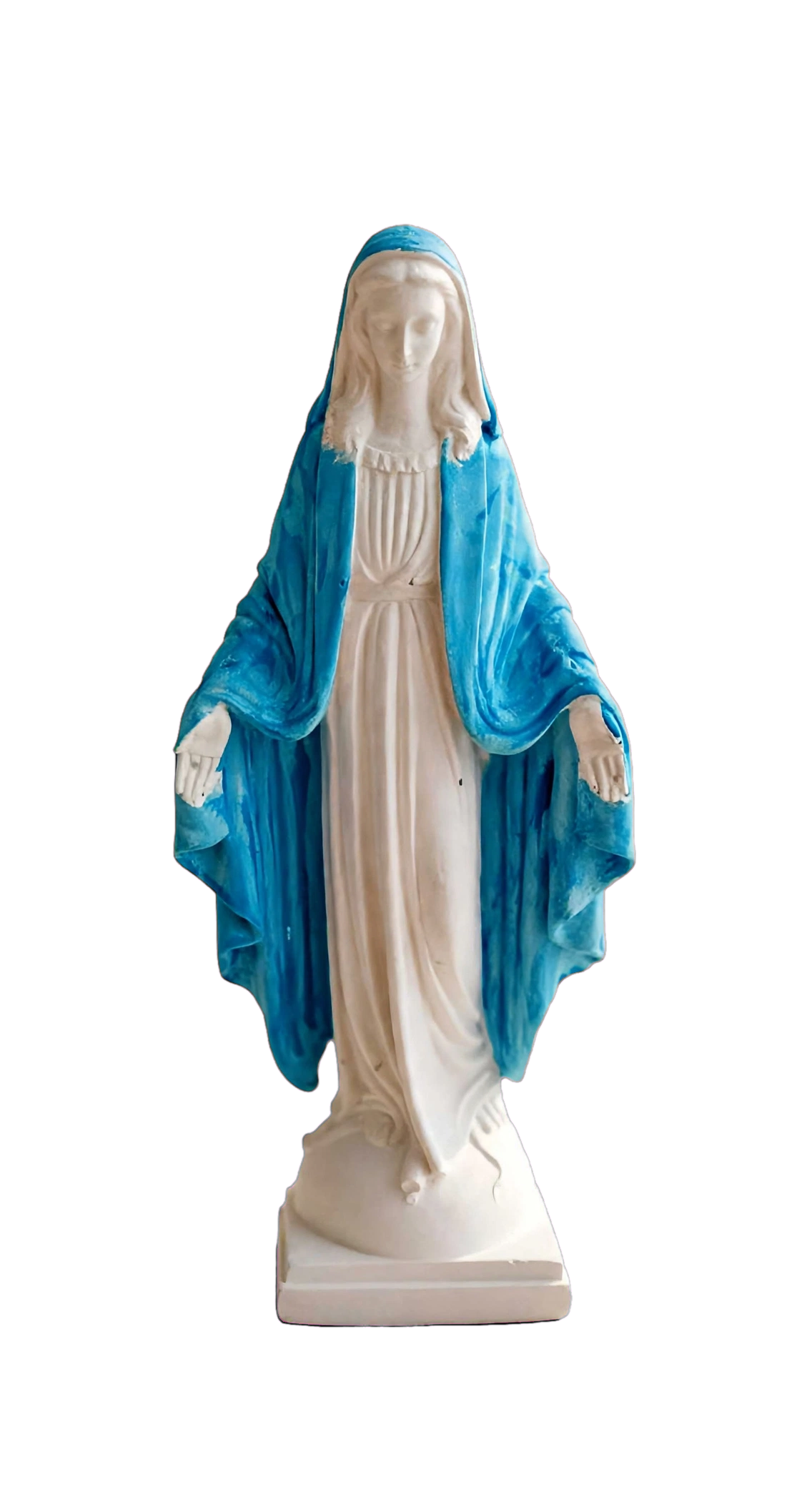 Statue de la Vierge Marie en Résine Naturelle et Or (13 cm) – Création Spirituelle Écoresponsable