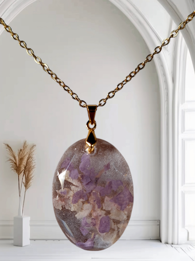 Pendentif Goutte en Résine Époxy Collier