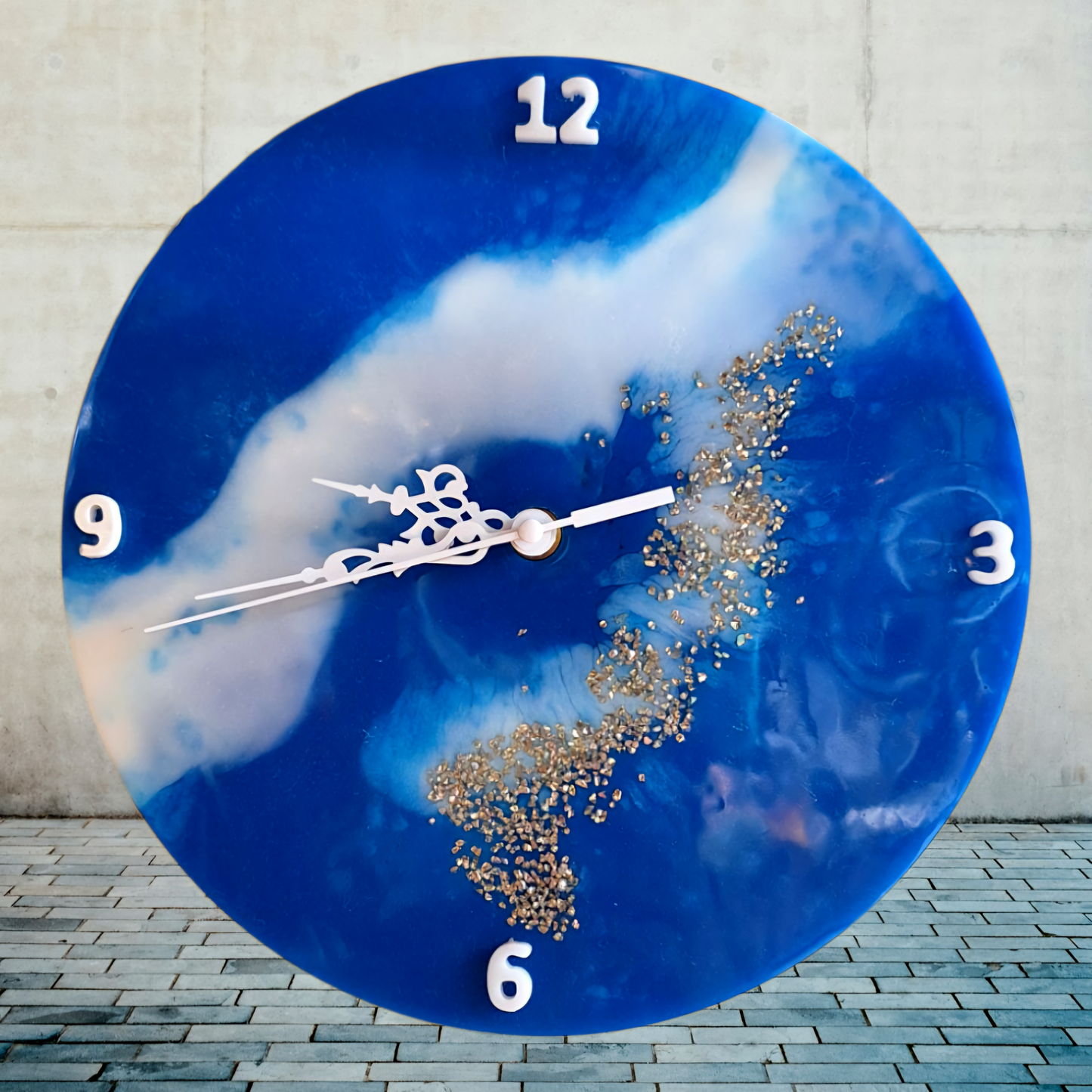 Horloge murale en résine époxy fabriquée artisanalement idée cadeau décoration intérieure