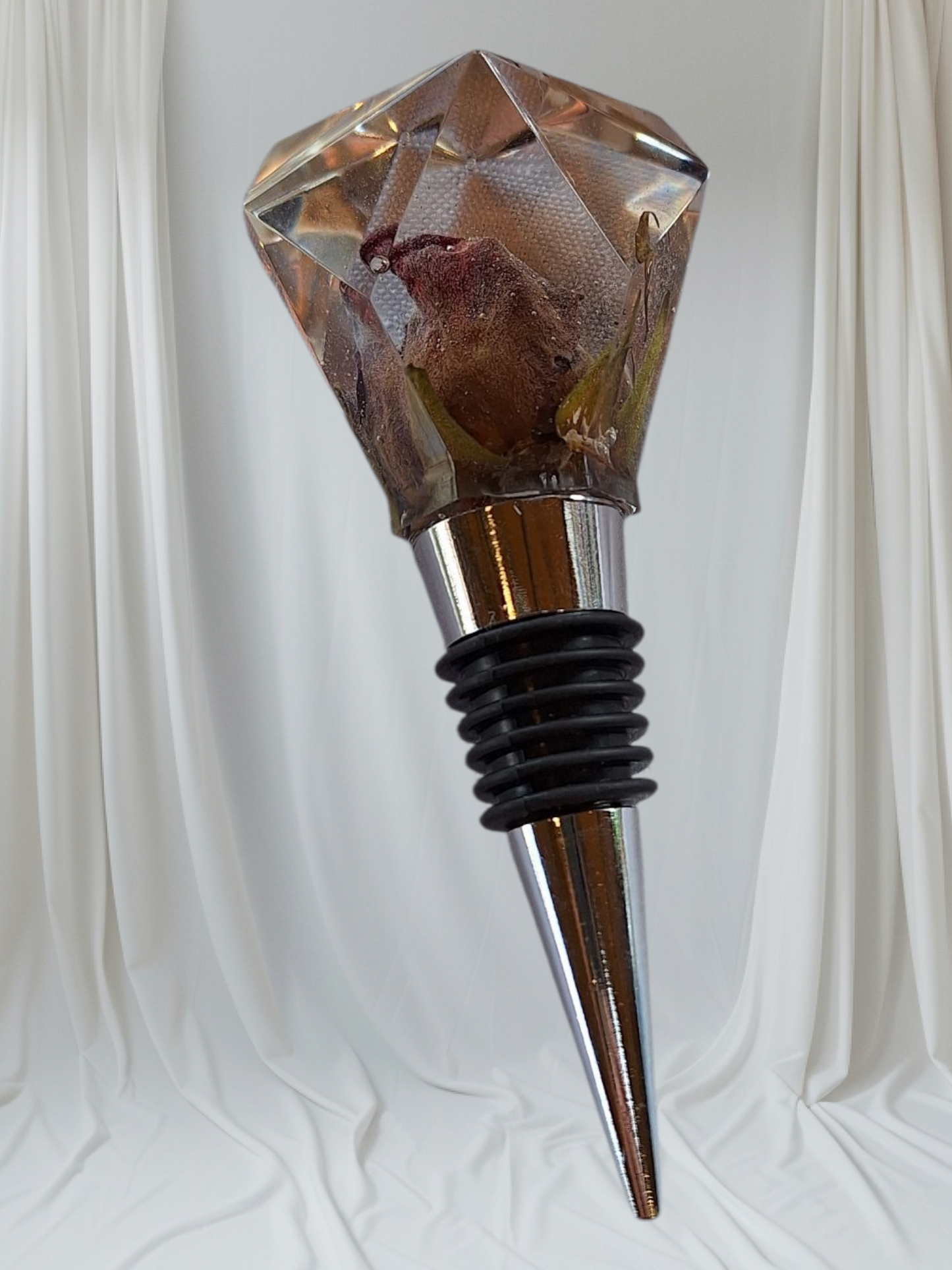Bouchon Design Résine Roses Rouges séchées Romantique