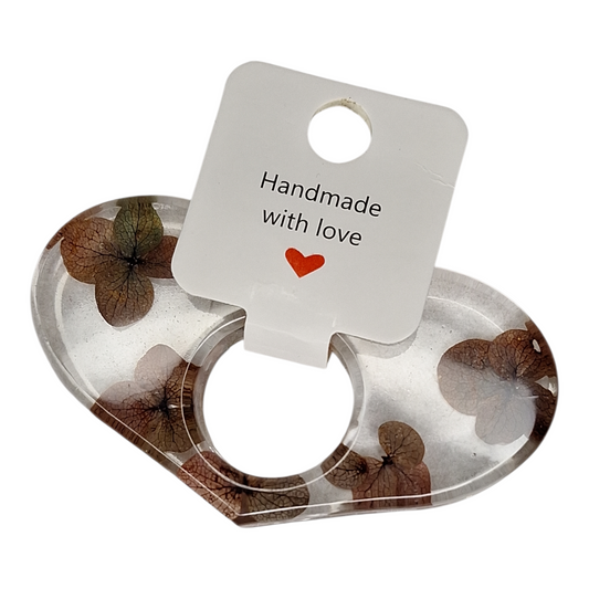 Bague de Lecture Unique en Résine et Fleurs d'Hortensia Séchées