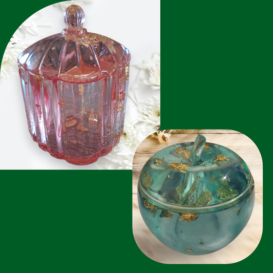 Boîtes Décoratives Unique avec Finitions Dorées résine époxy idée cadeaux