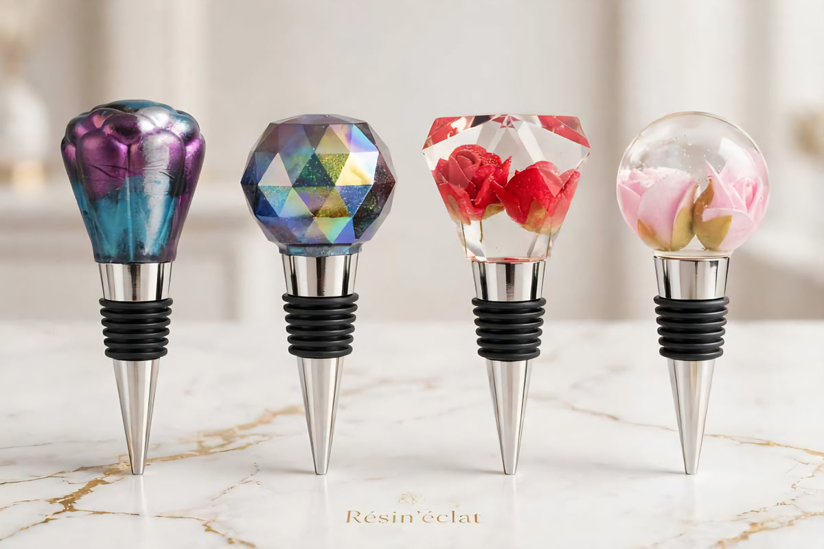 Bouchon de Bouteille à Vin en Résine Époxy - Collection Artisanale | Fait Main en France