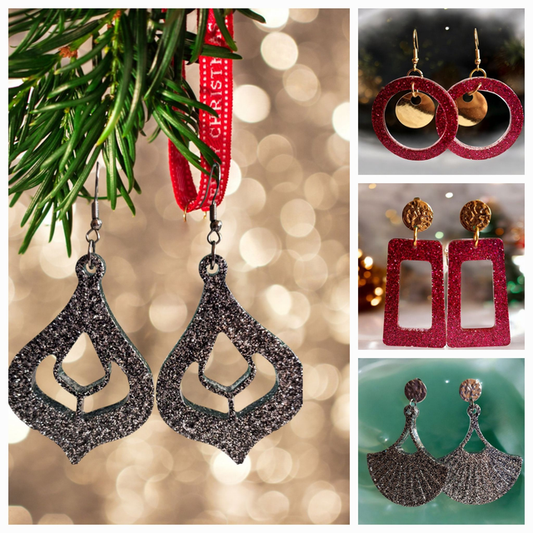 Boucles d'oreilles paillettes, tendance moderne fêtes de fin d’année Noël anniversaire accessoire de mode pour elle