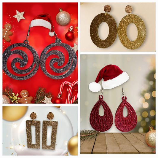 Boucles d'oreilles paillettes, tendance moderne fêtes de fin d’année Noël anniversaire accessoire de mode pour elle