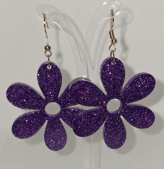 Boucles d'oreilles originales, style bohème, forme de fleur paillettes, cadeau à offrir, anniversaire accessoire de mode, pour elle
