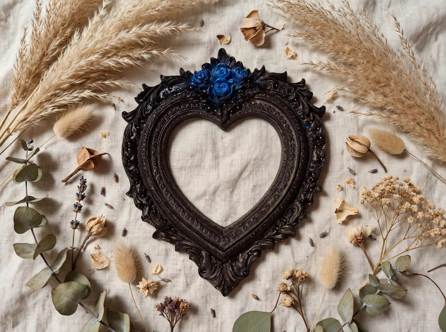 Mini Cadre Cœur Baroque - Déco Gothique et Romantique 8 cm - idée cadeau pour elle, lui