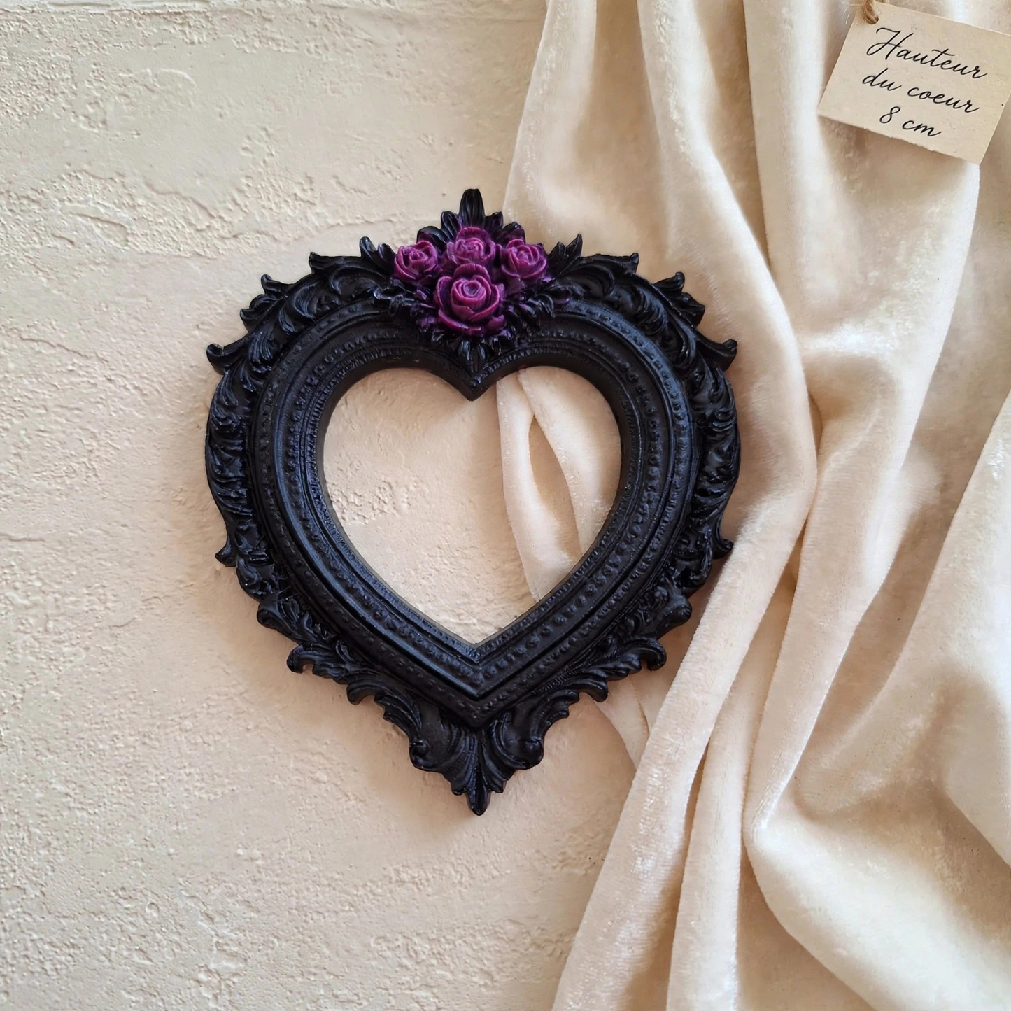 Mini Cadre Cœur Baroque - Déco Gothique et Romantique 8 cm - idée cadeau pour elle, lui