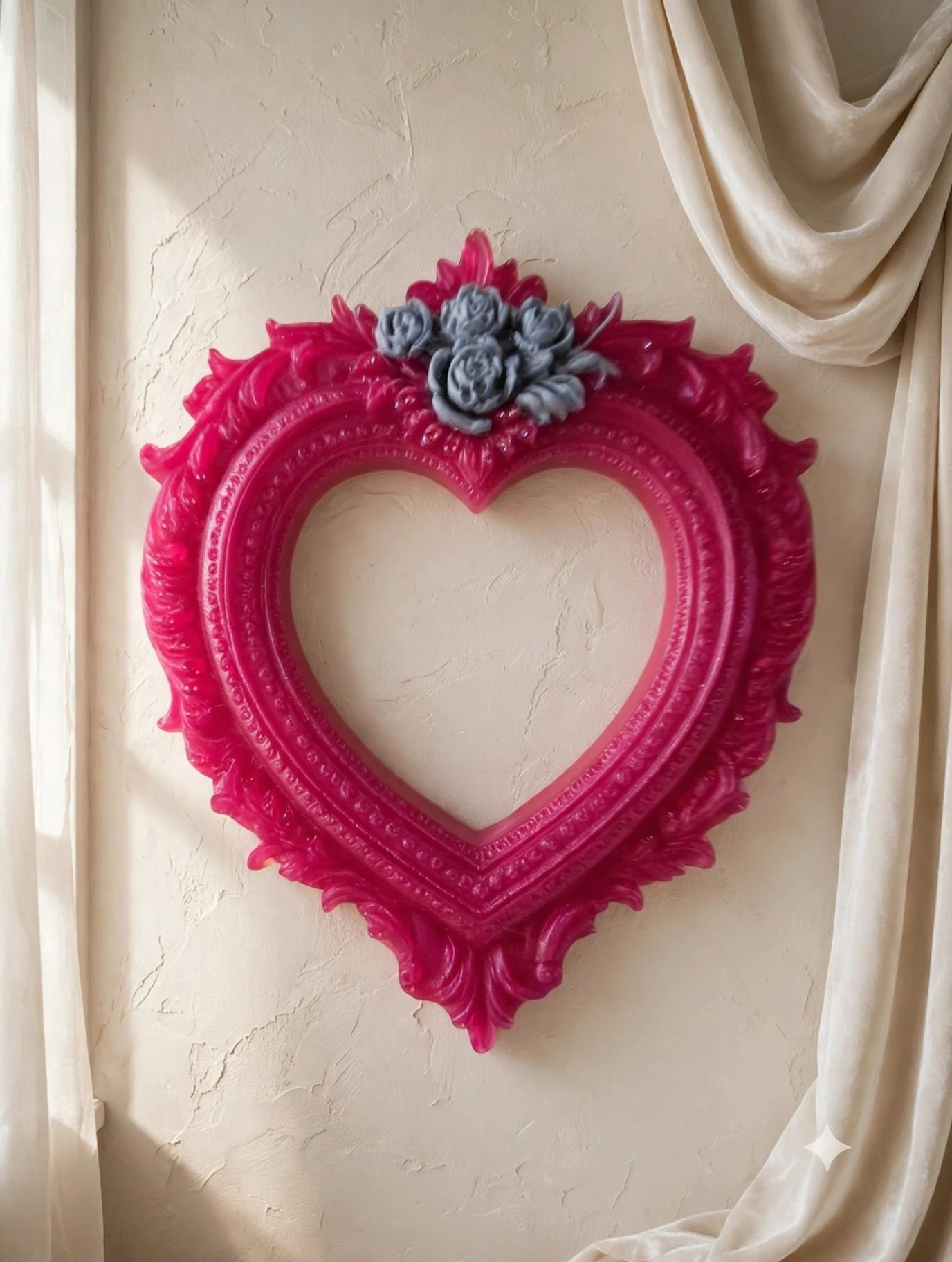 Mini Cadre Cœur Baroque - Déco Gothique et Romantique 8 cm - idée cadeau pour elle, lui