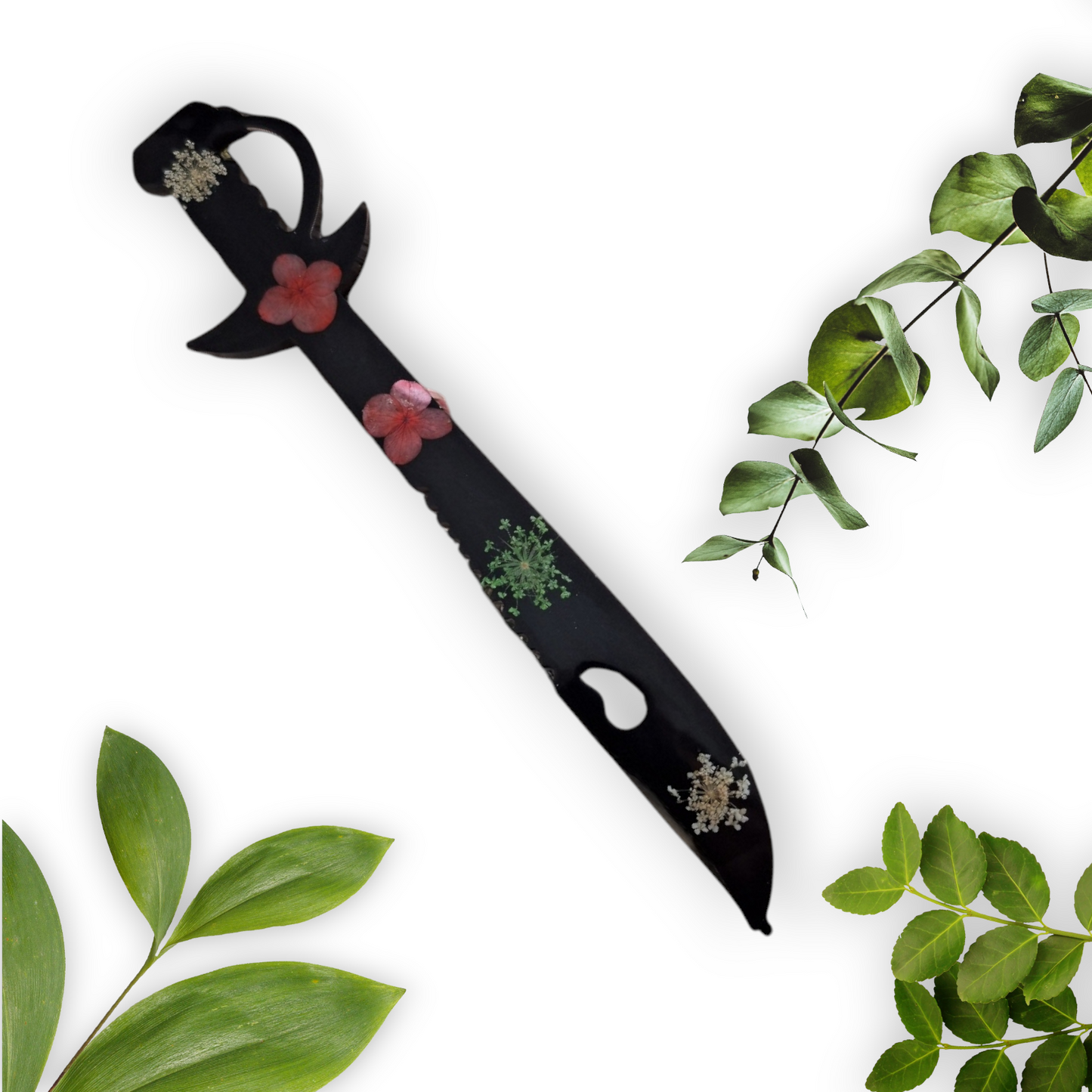 Dagues et Épées en Résine Époxy avec Fleurs Séchées