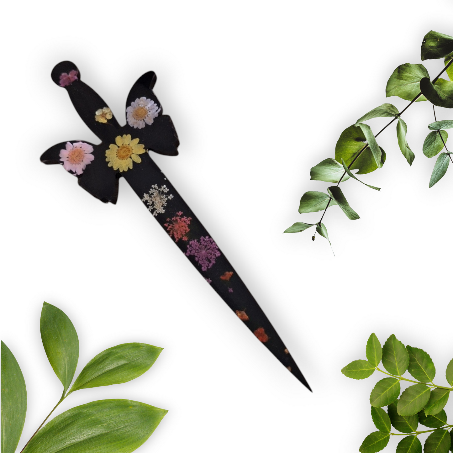 Dagues et Épées en Résine Époxy avec Fleurs Séchées