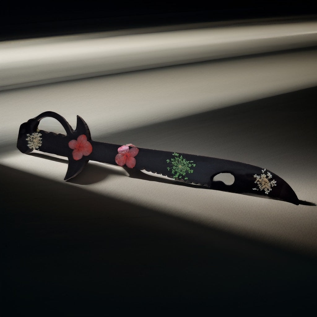 Dagues et Épées en Résine Époxy avec Fleurs Séchées