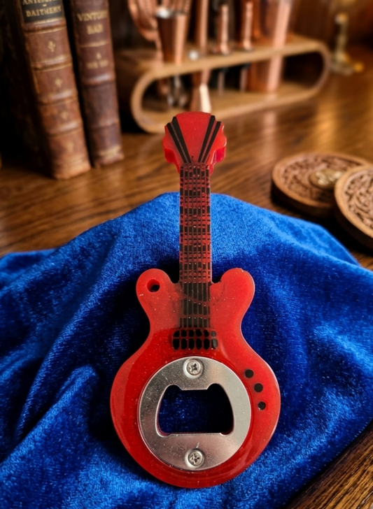Décapsuleur "Guitare Rock" – Rouge Électrique - idée cadeau pour lui, elle