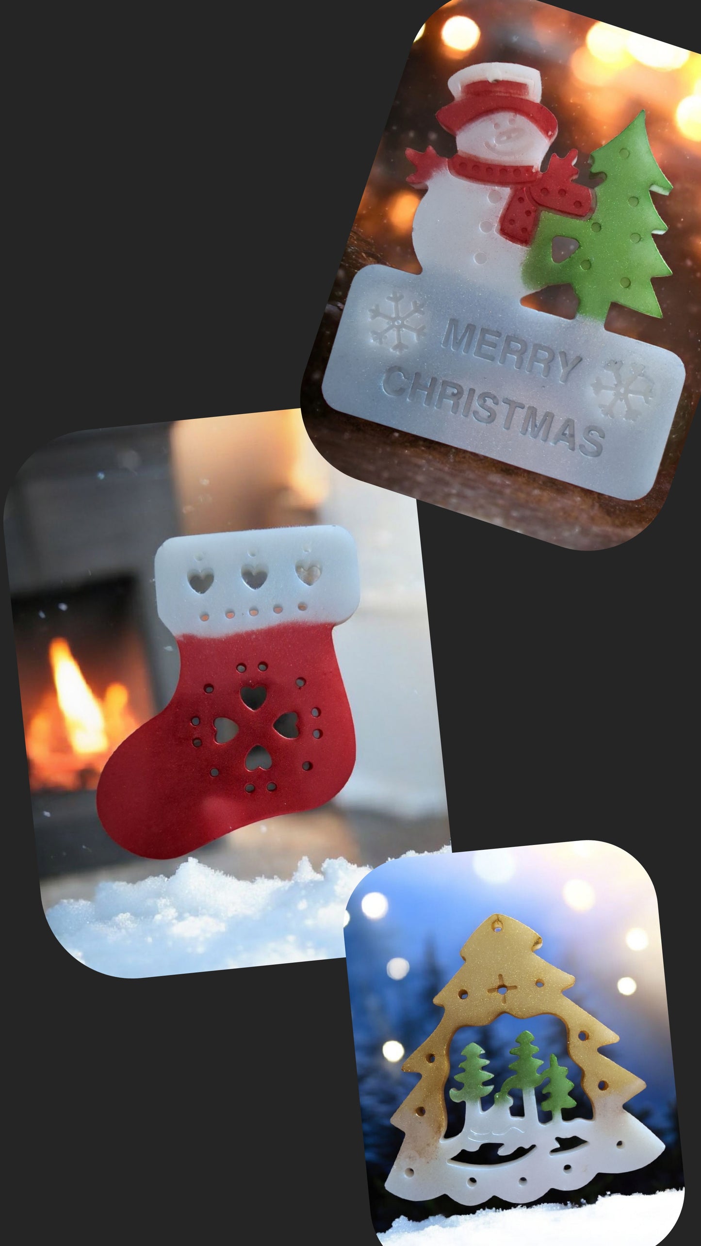 Décorations de Noël Pailletées – Sapin, Chaussette, Bonhomme de Neige – Ornements Festifs 🎄