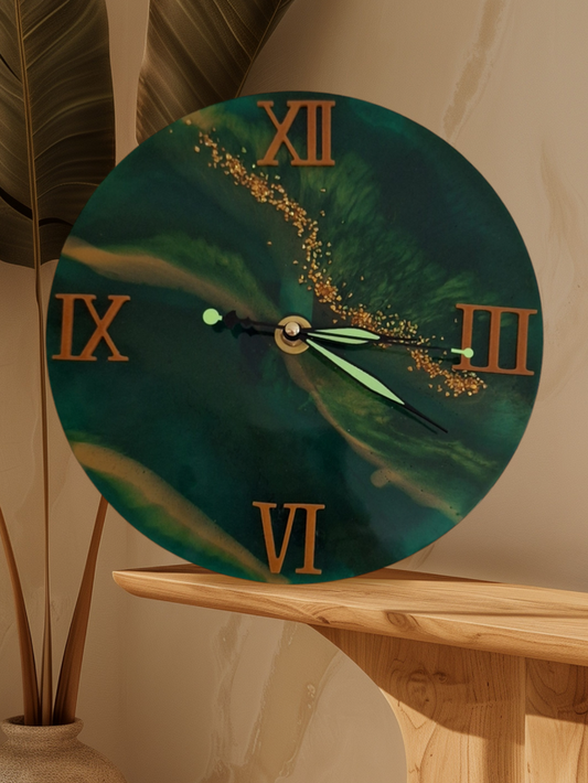 Horloge murale en résine époxy fabriquée artisanalement idée cadeau décoration intérieure