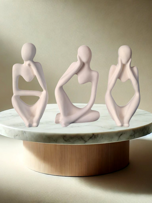 Lot de Trois Penseurs en résine naturelle fabriqués artisanalement idées cadeaux décoration intérieure