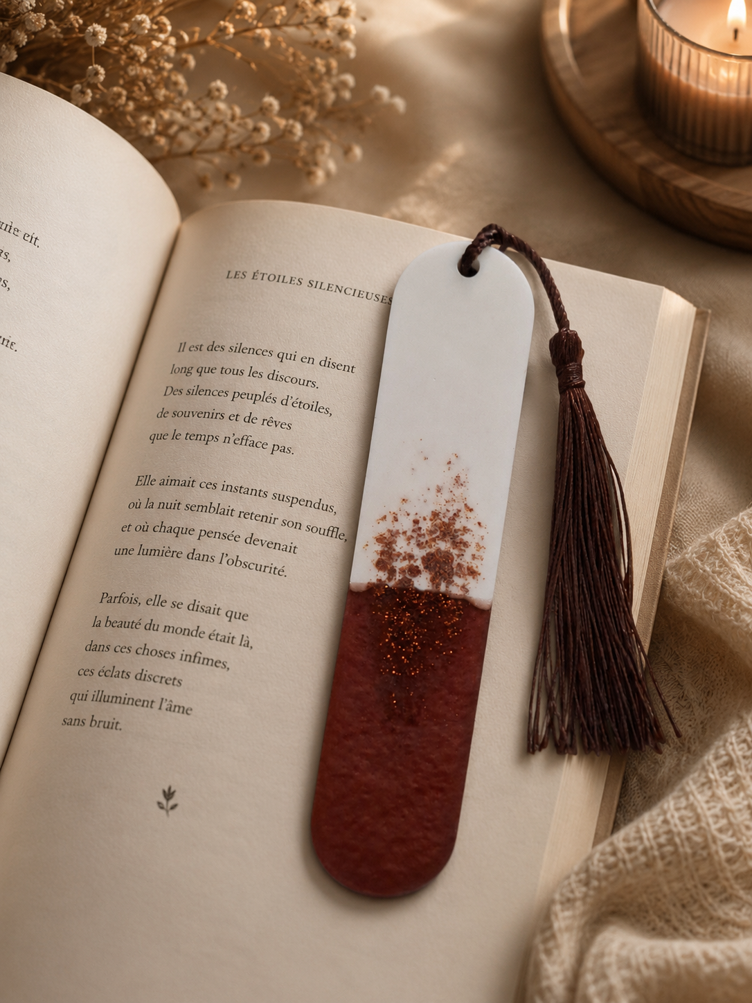 Marque-Page et Bague de Lecture Artisanale : Coffret Lecture Résine Époxy