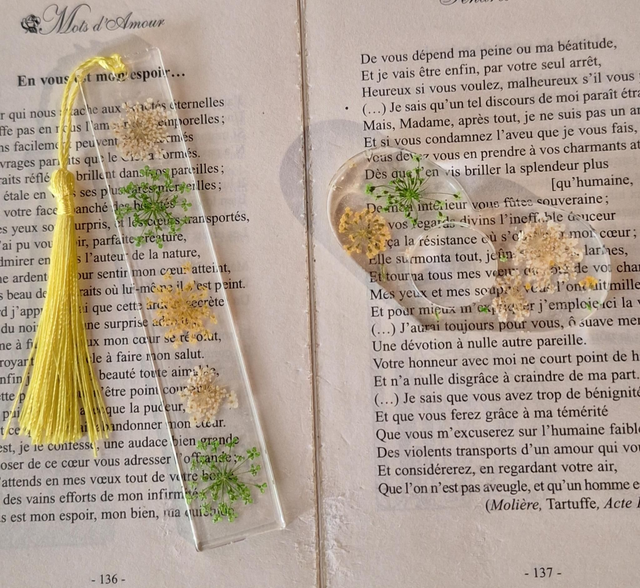 Ensemble Marque-Page & Bague de Lecture Fait Main en Résine Époxy