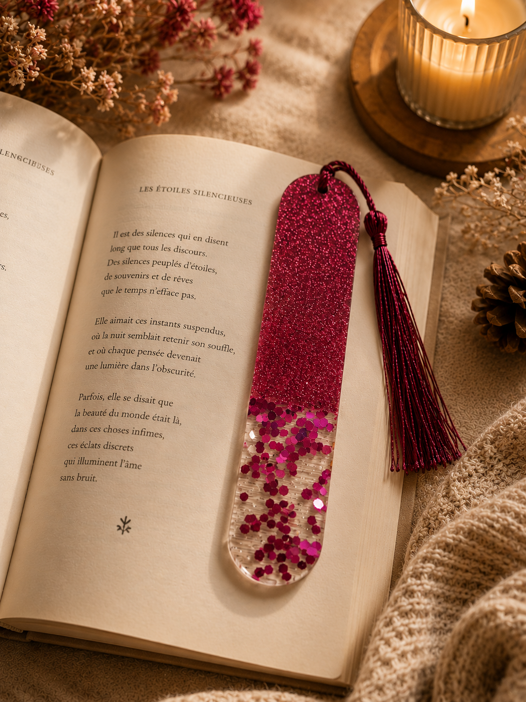 Marque-Page et Bague de Lecture Artisanale : Coffret Lecture Résine Époxy