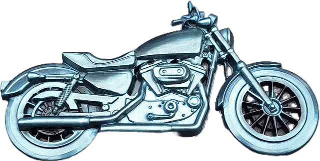 Décoration Murale Moto "The Cruiser" 3D - Résine Époxy Artisanale Effet Métal - L. 20 cm