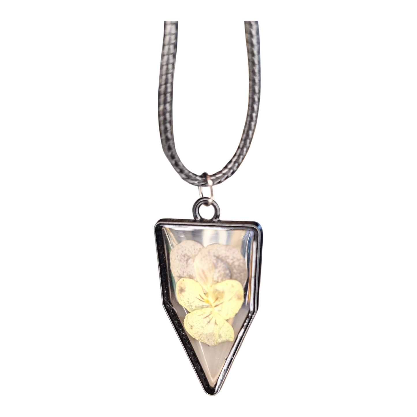 Pendentif Géométrique Losange en Résine Cristalline - Véritable Pensée sans Fond