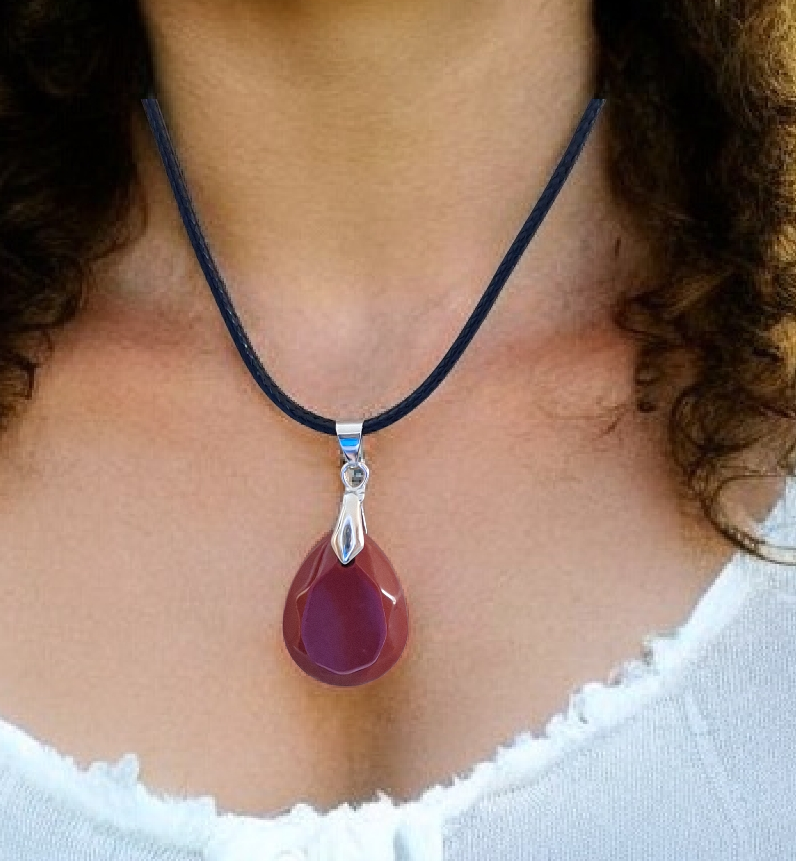 Pendentif Goutte Artisanal Résine Marron Terracotta et Éclats de Mica