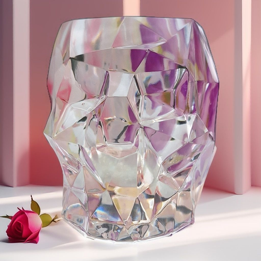 Skull tête de mort crâne pot à stylos résine transparente fabrication artisanale fleurs intégrées décoration gothique idées cadeaux