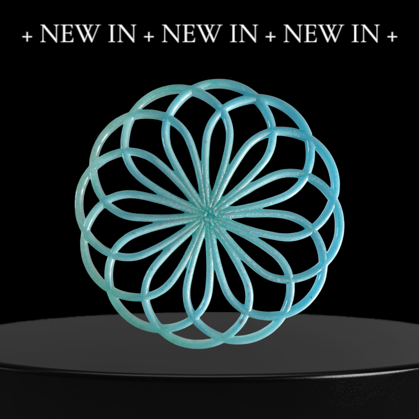 Rosace Fleur de Vie / Mandala en Résine Bleu Turquoise