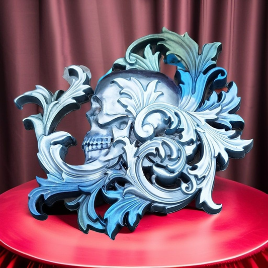 Sculpture tête de mort crâne skull en résine époxy, décoration murale, idées cadeaux pour elle lui