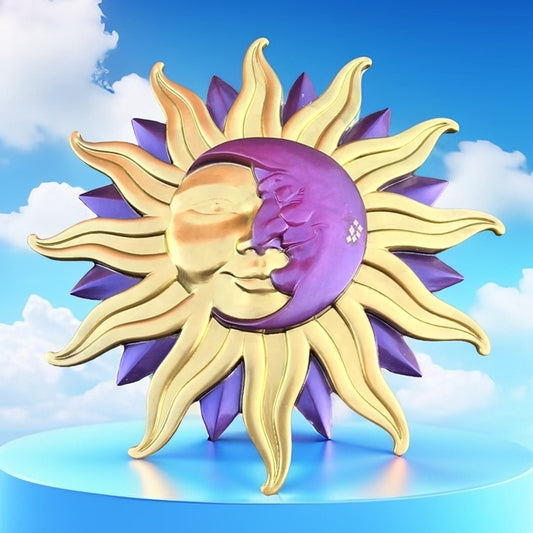 Décoration murale soleil et lune fusionnés idées cadeaux pour elle lui